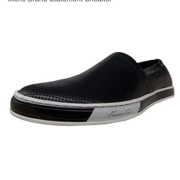Black Kenneth Cole Brand Power Mens Slip On Sneakers Flats shoe main image 5